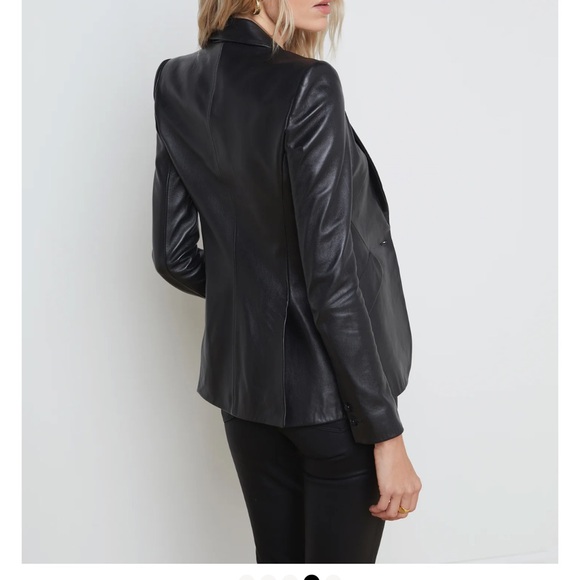 L’AGENCE leather Chamberlain Blazer size 8 - Picture 5 of 8